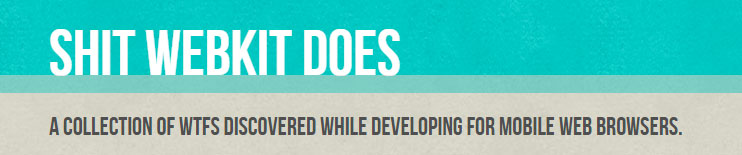 Shit WebKit Does header image